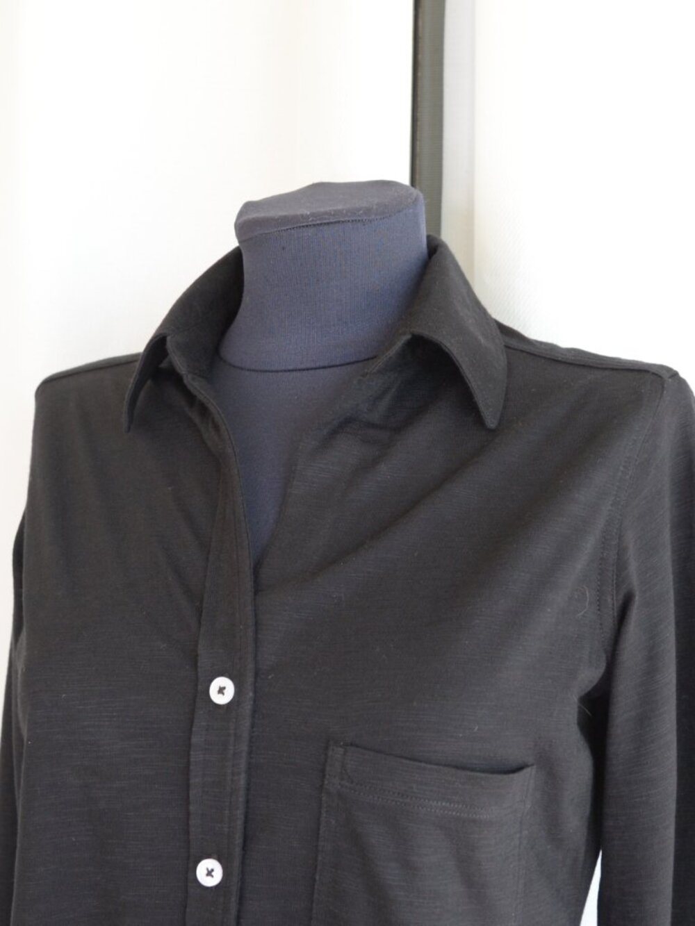 CHRLDR Amrat Jersey Blouse Button Up Black Sz S - Picture 6 of 8